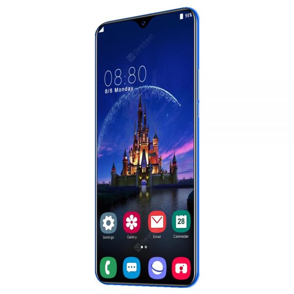 V19 Smartphone MT6799 Quad Core 6.7 inch HD+ 4GB RAM + 64GB ROM Android 9.0 13MP + 48MP Cameras 4800mAh Battery Face ID Unlock