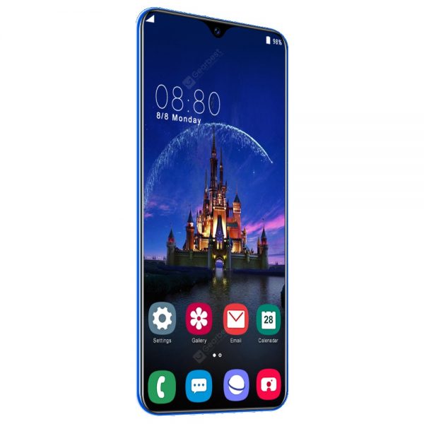 V19 Smartphone MT6799 Quad Core 6.7 inch HD+ 4GB RAM + 64GB ROM Android 9.0 13MP + 48MP Cameras 4800mAh Battery Face ID Unlock