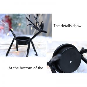 Creative Elk Bracket Candle Holder Deer Candlestick Iron Christmas Dinner Table Room Ornament For Xmas Home Decor 13.5x5x13.5cm