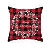 Christmas Cartoon Santa Claus Elk Cushion Cover Red Plaid Throw Pillow Christmas Ornaments Natale 2020 Xmas Gifts Sofa Cushions