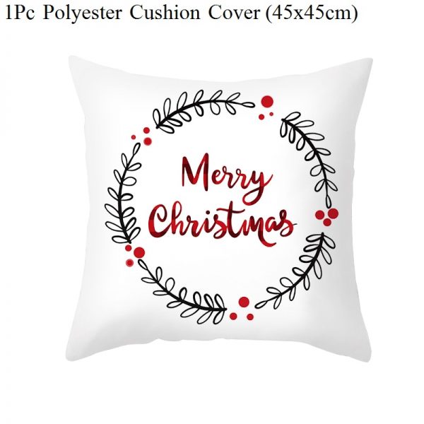 Christmas Cartoon Santa Claus Elk Cushion Cover Red Plaid Throw Pillow Christmas Ornaments Natale 2020 Xmas Gifts Sofa Cushions