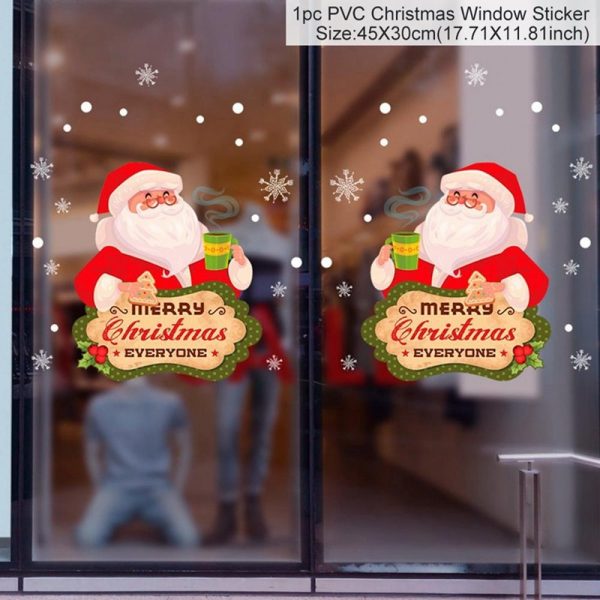 Christmas Window Stickers Christmas Decorations for Home Navidad 2020 Christmas Ornaments Xmas Party Decor Happy New Year 2021