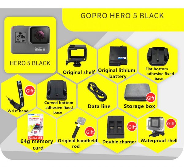 Gopro HERO 5 Black Action Camera Outdoor Sports Camera with 4K Ultra HD Video gopro 5