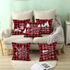 Christmas Cartoon Santa Claus Elk Cushion Cover Red Plaid Throw Pillow Christmas Ornaments Natale 2020 Xmas Gifts Sofa Cushions