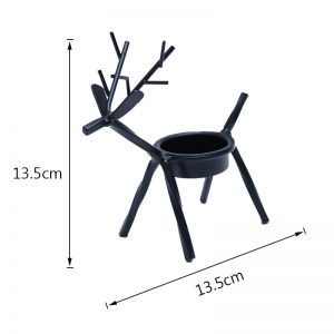 Creative Elk Bracket Candle Holder Deer Candlestick Iron Christmas Dinner Table Room Ornament For Xmas Home Decor 13.5x5x13.5cm
