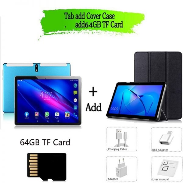 New Tablet Pc 10.1 inch Android 9.0 Tablets Octa Core Google Play 3g 4g LTE Phone Call GPS WiFi Bluetooth Tempered Glass 10 inch