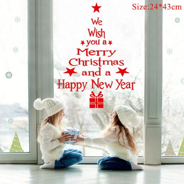 Christmas Window Stickers Christmas Decorations for Home Navidad 2020 Christmas Ornaments Xmas Party Decor Happy New Year 2021