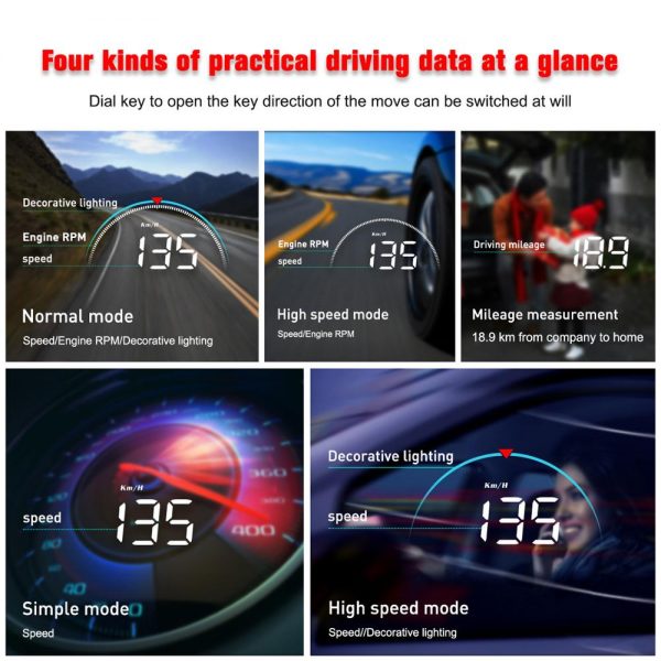 WiiYii M8 HUD Head Up Display Car OBD2 OBD Overspeed Warning System Speedometer Projector Windshield Auto Electronic Alarm