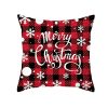 Christmas Cartoon Santa Claus Elk Cushion Cover Red Plaid Throw Pillow Christmas Ornaments Natale 2020 Xmas Gifts Sofa Cushions