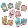 2Pcs/set Oven gloves Potholders For Kitchen Christmas Decorations Baking Accessories New Year 2021 Home Anti-scald Backing tools