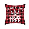 Christmas Cartoon Santa Claus Elk Cushion Cover Red Plaid Throw Pillow Christmas Ornaments Natale 2020 Xmas Gifts Sofa Cushions