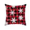 Christmas Cartoon Santa Claus Elk Cushion Cover Red Plaid Throw Pillow Christmas Ornaments Natale 2020 Xmas Gifts Sofa Cushions