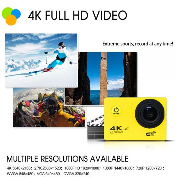 Ultra HD 4K Action Camera wifi Camcorders 16MP 170 go cam 4 K deportiva 2 inch f60 Waterproof Sport Camera pro 1080P 60fps cam