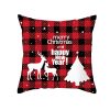 Christmas Cartoon Santa Claus Elk Cushion Cover Red Plaid Throw Pillow Christmas Ornaments Natale 2020 Xmas Gifts Sofa Cushions