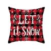 Christmas Cartoon Santa Claus Elk Cushion Cover Red Plaid Throw Pillow Christmas Ornaments Natale 2020 Xmas Gifts Sofa Cushions