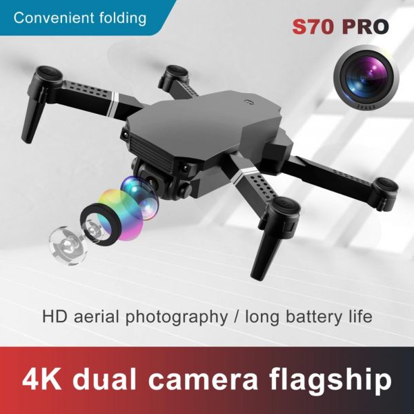 New 2020 S70 drone 4K HD dual camera foldable height keeping drone WiFi FPV 1080p real-time transmission RC Quadcopter toy