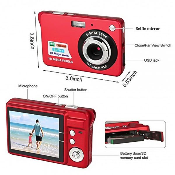 New Mini Camera 2.7" 720P 18MP 8x Zoom TFT LCD HD Digital Camera Video Camcorder DV Anti-Shake Photo For Kids Gift Children