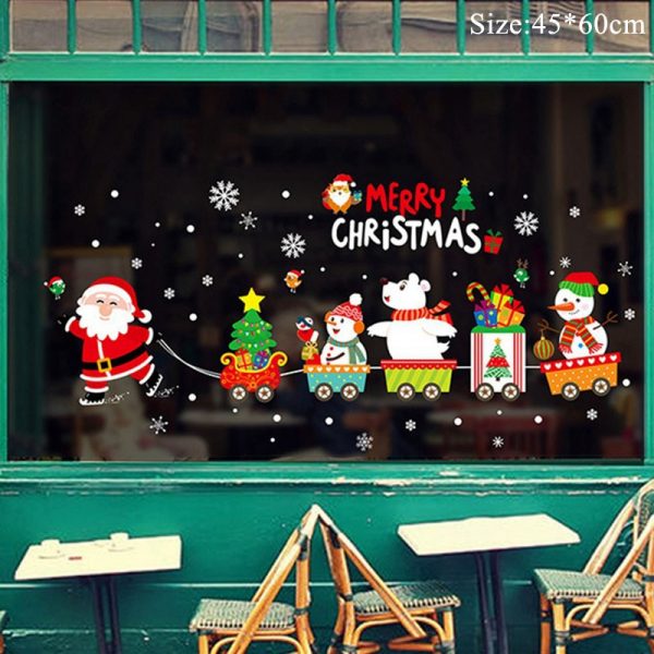 Christmas Window Stickers Christmas Decorations for Home Navidad 2020 Christmas Ornaments Xmas Party Decor Happy New Year 2021