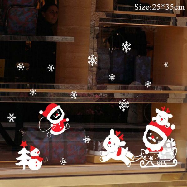 Christmas Window Stickers Christmas Decorations for Home Navidad 2020 Christmas Ornaments Xmas Party Decor Happy New Year 2021