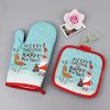 2Pcs/set Oven gloves Potholders For Kitchen Christmas Decorations Baking Accessories New Year 2021 Home Anti-scald Backing tools