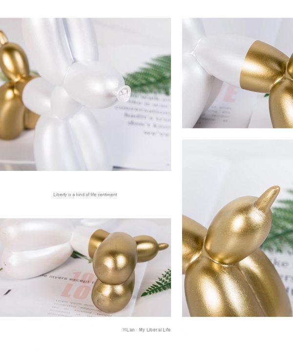 Balloon Dog Desktop Ornament Living Room Sculpture Decor Nordic Style Figurine Resin Cretative Animal Craft Statue Home Art Gift