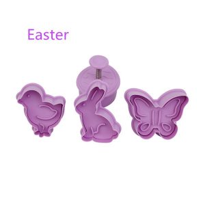 4pcs Stamp Biscuit Mold 3D Cookie Plunger Cutter Pastry Decorating DIY Food Fondant Baking Mould Tool Christmas Tree Snowman