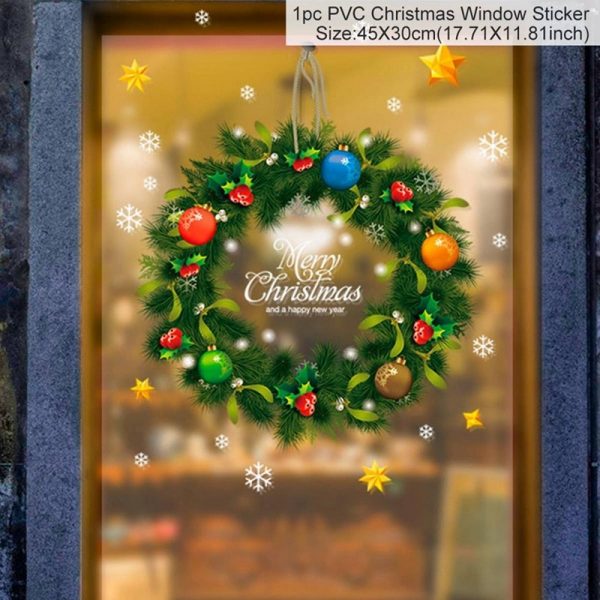 Christmas Window Stickers Christmas Decorations for Home Navidad 2020 Christmas Ornaments Xmas Party Decor Happy New Year 2021