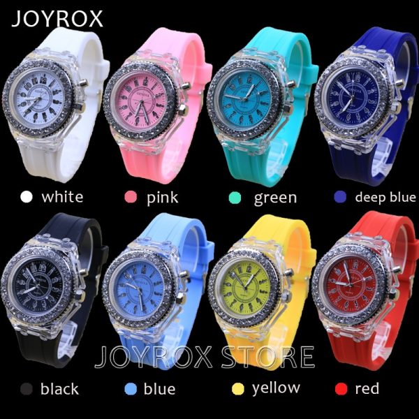 JOYROX Glowing LED Luminous Lights Electronic Watch 2018 Hot Women Quartz Wirstwatch Casual Girls Student Clock relogio feminine