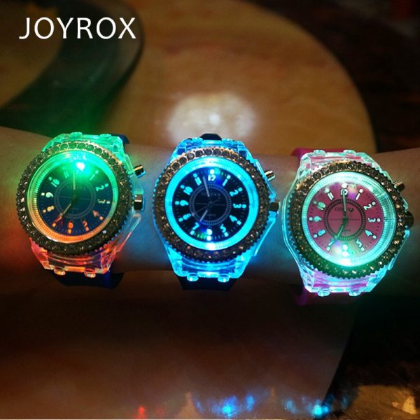 JOYROX Glowing LED Luminous Lights Electronic Watch 2018 Hot Women Quartz Wirstwatch Casual Girls Student Clock relogio feminine