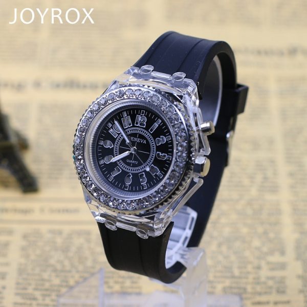 JOYROX Glowing LED Luminous Lights Electronic Watch 2018 Hot Women Quartz Wirstwatch Casual Girls Student Clock relogio feminine