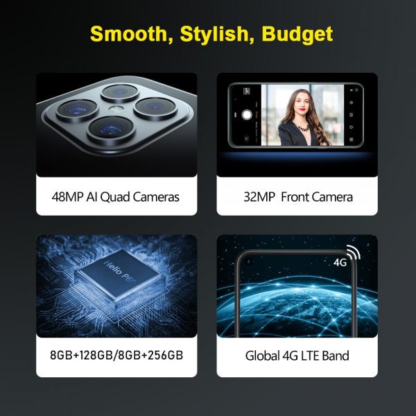 Cubot C30 48MP Quad AI Camera 8GB+256GB 32MP Selfie Smartphone Global 4G LTE Helio P60 NFC 6.4 Inch FHD+ 4200mAh Android 10