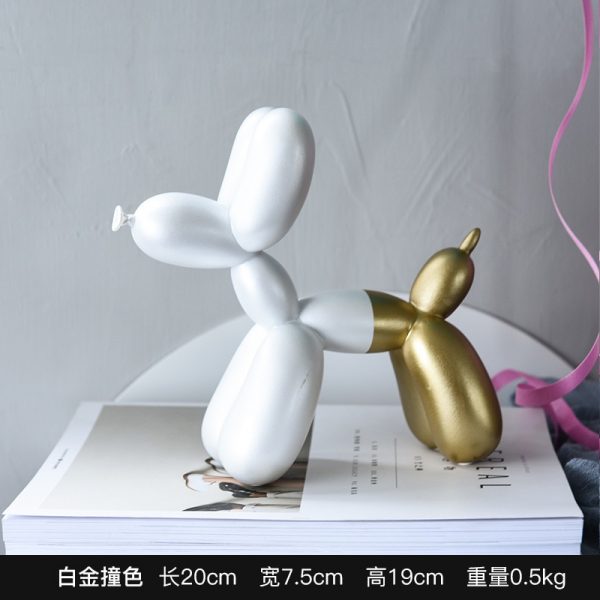 Balloon Dog Desktop Ornament Living Room Sculpture Decor Nordic Style Figurine Resin Cretative Animal Craft Statue Home Art Gift