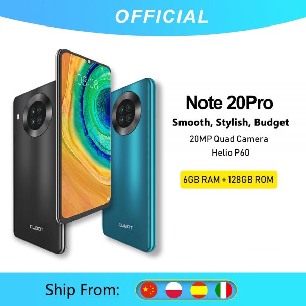 Cubot Note 20 Pro Quad Camera Smartphone NFC 6GB/8GB+128GB 6.5” 4200mAh Android 10 Dual SIM Telephone 4G LTE celular Note20 Pro