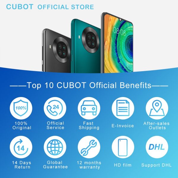 Cubot Note 20 Pro Quad Camera Smartphone NFC 6GB/8GB+128GB 6.5” 4200mAh Android 10 Dual SIM Telephone 4G LTE celular Note20 Pro