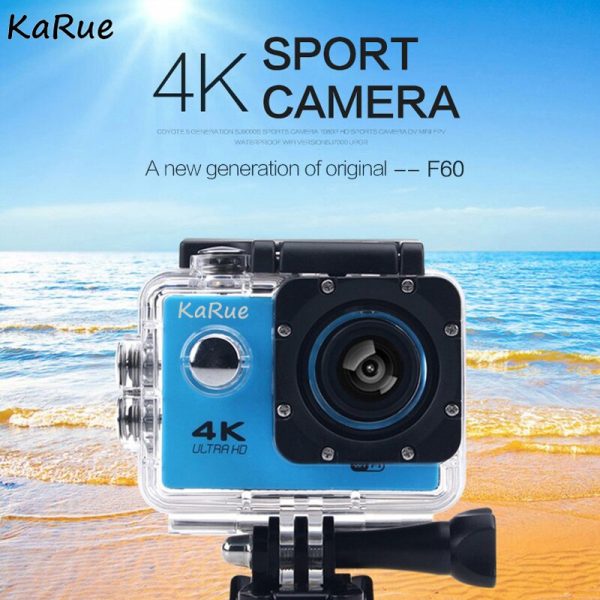 KaRue F60/F60R Ultra HD 4K WiFi 1080P Action camera DV Sport 2.0 LCD 170D lens go waterproof pro Hero Style camera Accessories