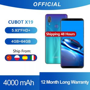 Cubot X19 Smartphone Helio P23 Octa-Core 5.93" 2160*1080 FHD+ Display 4000mAh 4GB+64GB Face ID Type-C Twilight Gradient Color