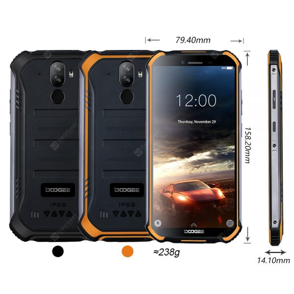 Upgrade 3GB+32GB DOOGEE S40 MTK6739 Quad Core Android 9.0 4G Network Rugged Mobile Phone IP68 5.5inch Display 4650mAh 8.0MP NFC