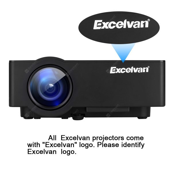 Excelvan E08 LCD Projector Home Cinema Native Resolution 800 × 480 Support 1080P HDMI SD USB VGA Interface Multi-screen Interaction Via iPhone Data Cable Compatible with Amazon Fire TV Stick & PS4 EU