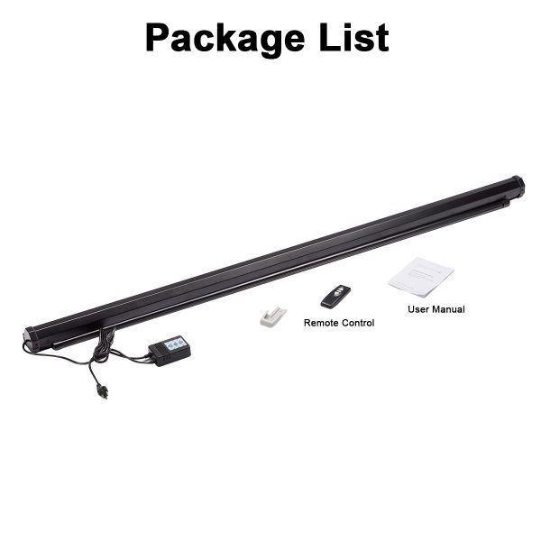 Excelvan 120-inch 16:9 1.2 Gain Wall Ceiling Electric Motorized HD Projector Screen with Remote Control Up and Down for Home and Office