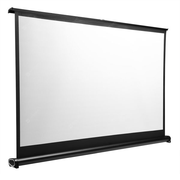 Exquizon Mini Retractable 50 Inch Table-Top Projection Screen Suitable for 16:9 Aspect Ratio HD Movies in Outdoor Indoor Home Cinema Presentations in Business