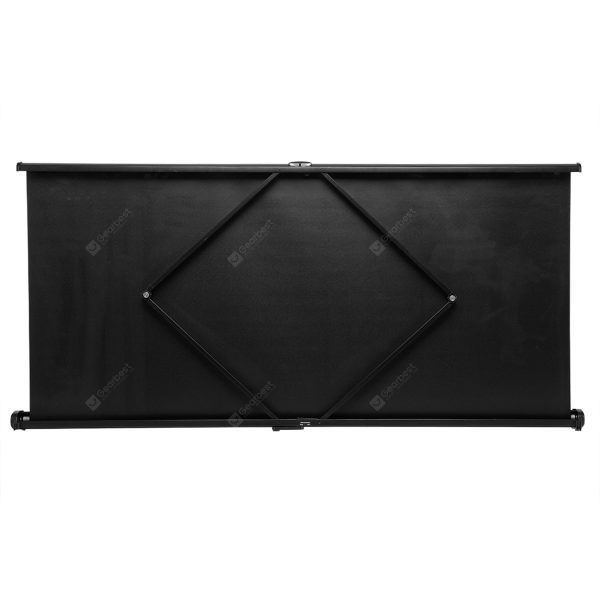 Exquizon Mini Retractable 50 Inch Table-Top Projection Screen Suitable for 16:9 Aspect Ratio HD Movies in Outdoor Indoor Home Cinema Presentations in Business