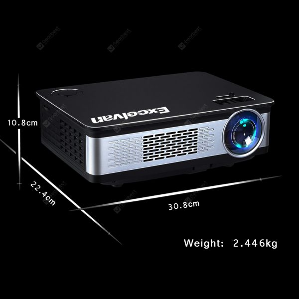 Excelvan Z720 1280*768 Native Resolution 3300 Lumens Z720 Multimedia Projector Support 1080P With HDMI VGA USB*2 AV Interfaces For Home Cinema Game Outdoor Movie