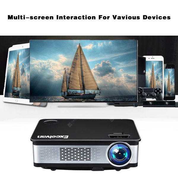 Excelvan Z720 1280*768 Native Resolution 3300 Lumens Z720 Multimedia Projector Support 1080P With HDMI VGA USB*2 AV Interfaces For Home Cinema Game Outdoor Movie