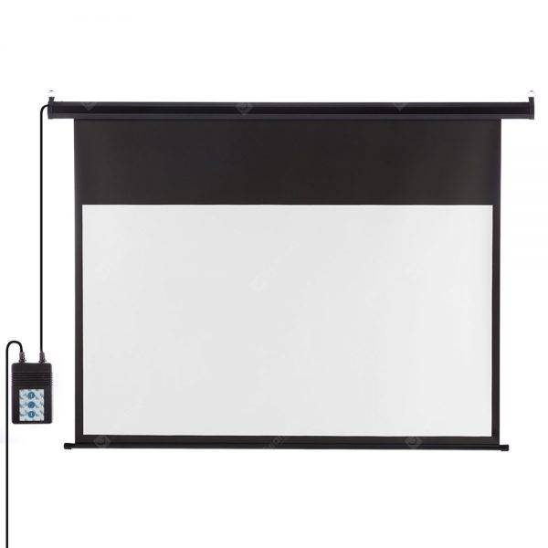 Excelvan 100-inch 16:9 1.2 Gain Wall Ceiling Electric Motorized HD Projector Screen with Remote Control