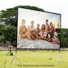 Excelvan 16:9 Collapsible White Portable Projector Cloth Screen With Hanging Hole For Home And Outdoor Use