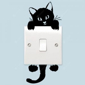 Cute Kitten Switch Sticker PVC Removable Wall Stickers