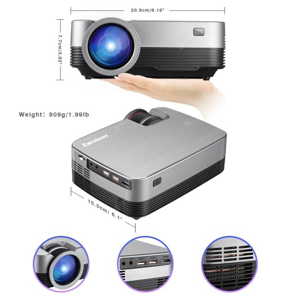 Excelvan Q6 Upgraded 1800 Lumens Projector