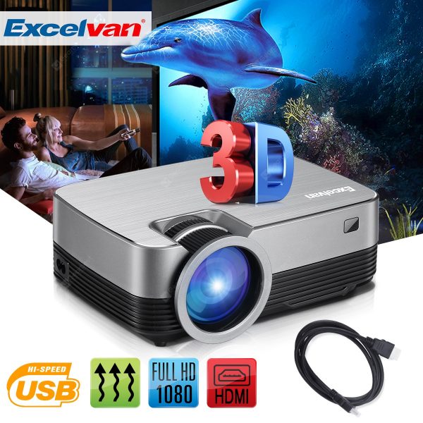 Excelvan Q6 Upgraded 1800 Lumens Projector