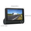 3 Lens Car Dash Camera 4inch Display HD 1080P Car DVR Video Recorder 170 Degree Wide Angle