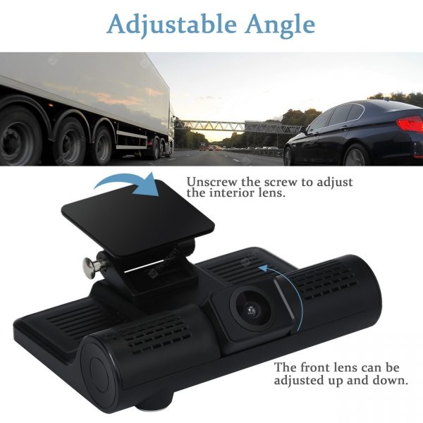 3 Lens Car Dash Camera 4inch Display HD 1080P Car DVR Video Recorder 170 Degree Wide Angle